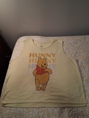 Disney brand Pooh Bear Women's tank top, size XL, Yellow/Red/Orange